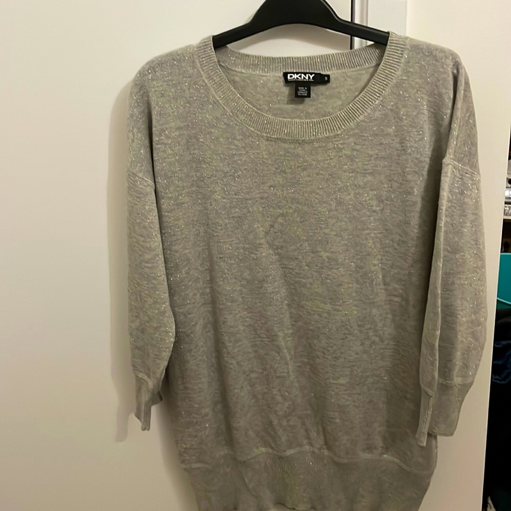 Silver crew cut DKNY sweater